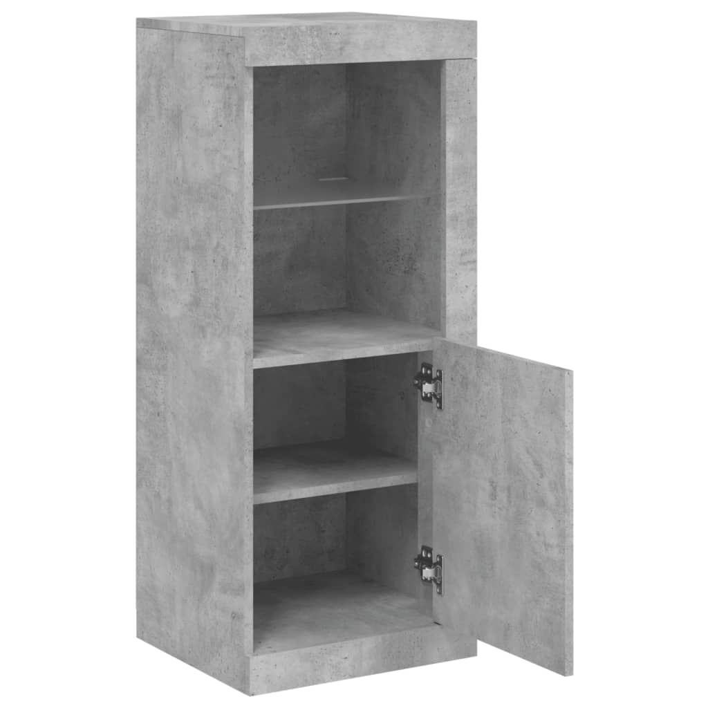 Komoda s LED svjetlima siva boja betona 41x37x100 cm