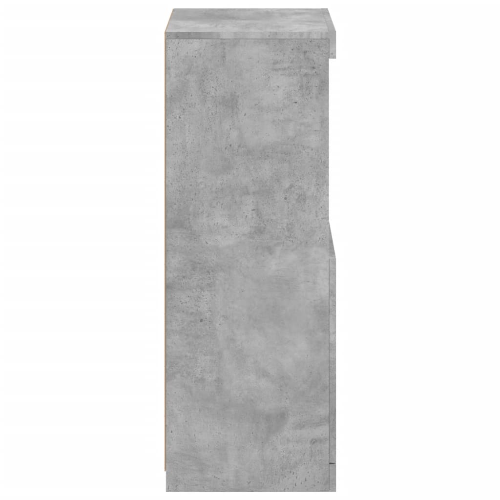 Komoda s LED svjetlima siva boja betona 41x37x100 cm