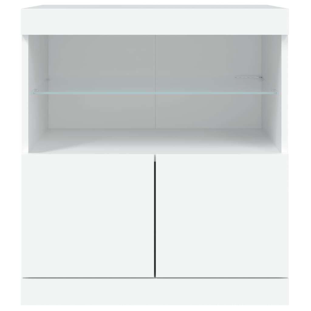 Komoda s LED svjetlima bijela 60x37x67 cm
