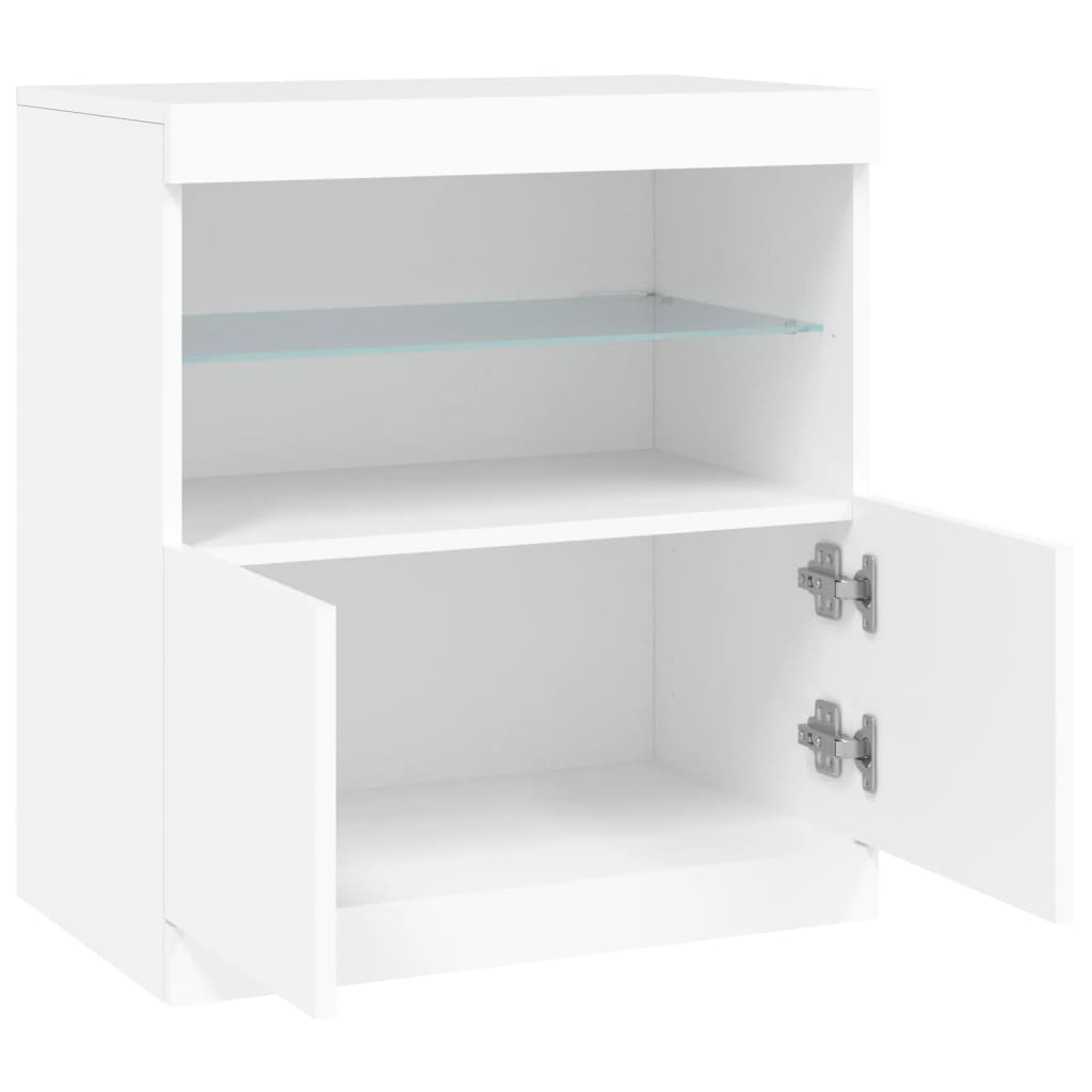 Komoda s LED svjetlima bijela 60x37x67 cm