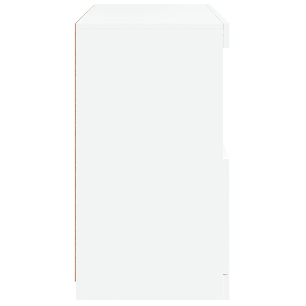 Komoda s LED svjetlima bijela 60x37x67 cm