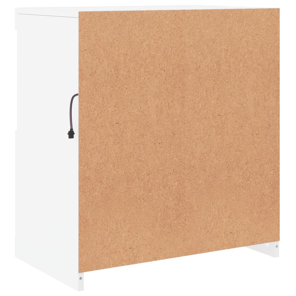 Komoda s LED svjetlima bijela 60x37x67 cm