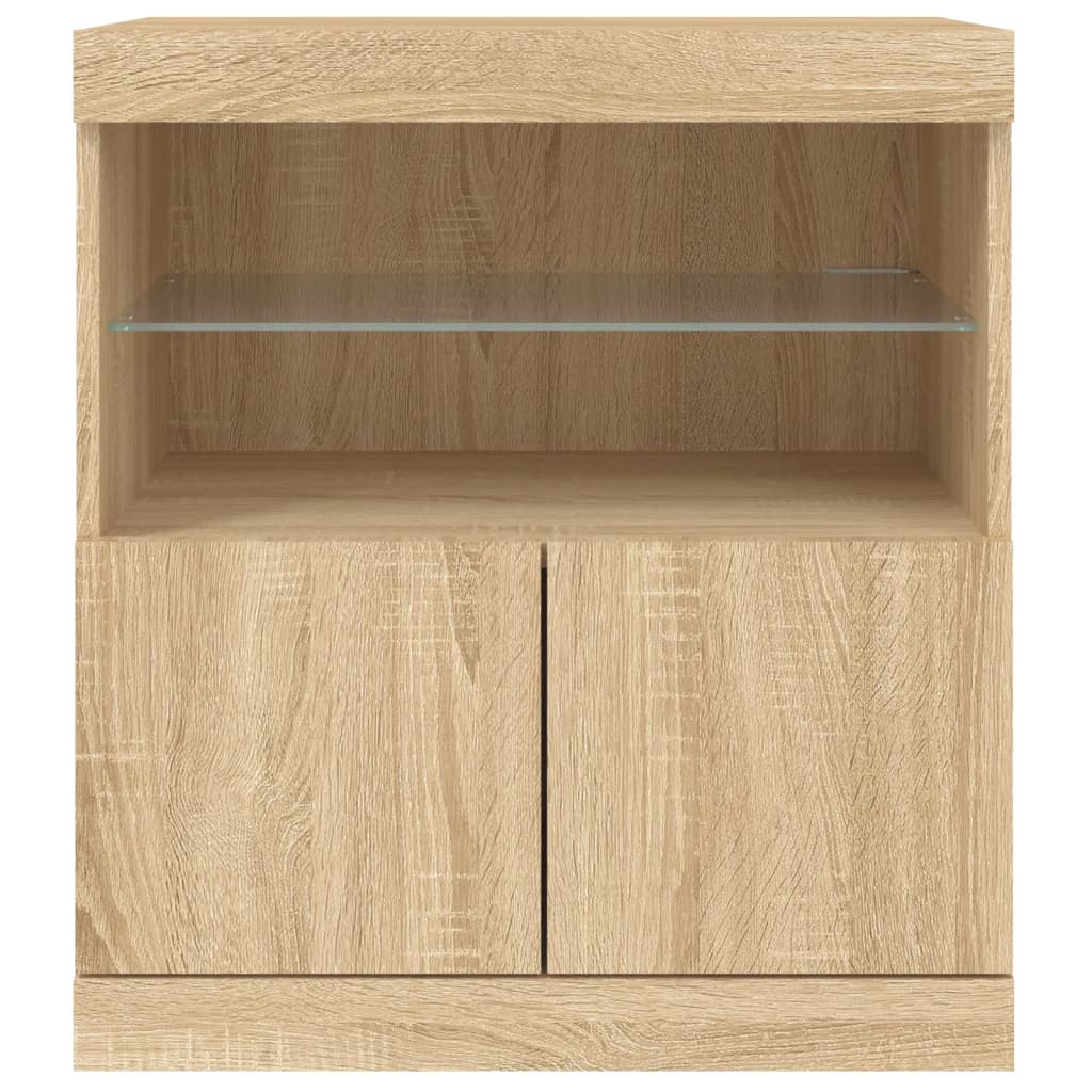Komoda s LED svjetlima boja hrasta sonome 60x37x67 cm