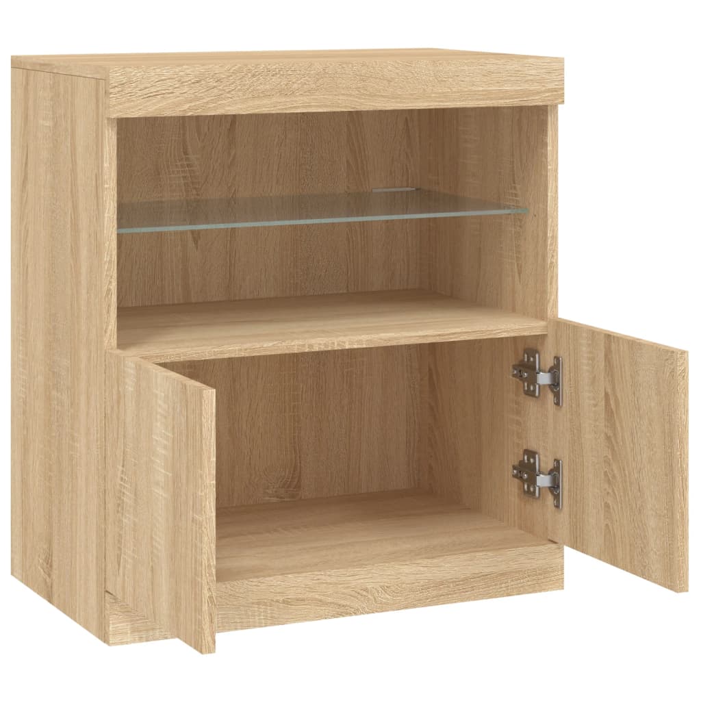 Komoda s LED svjetlima boja hrasta sonome 60x37x67 cm