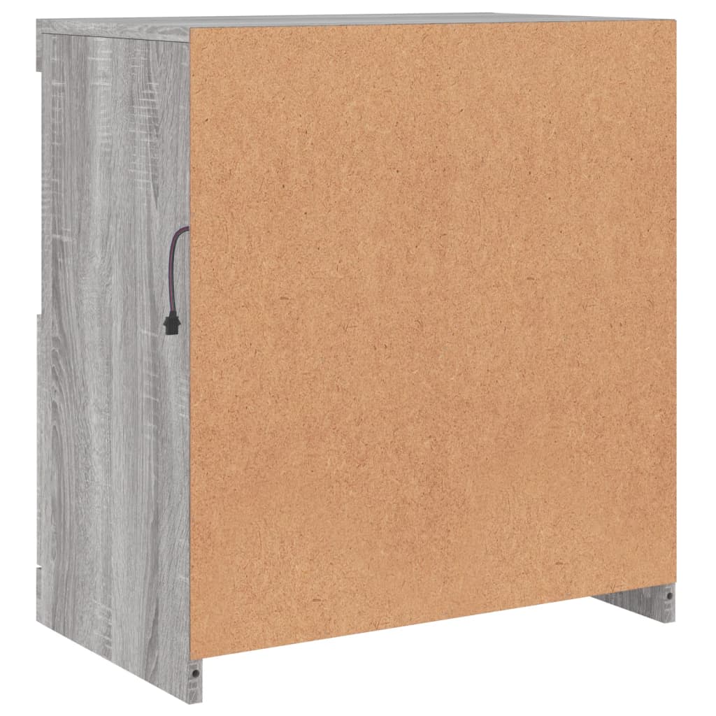 Komoda s LED svjetlima boja sivog hrasta 60 x 37 x 67 cm