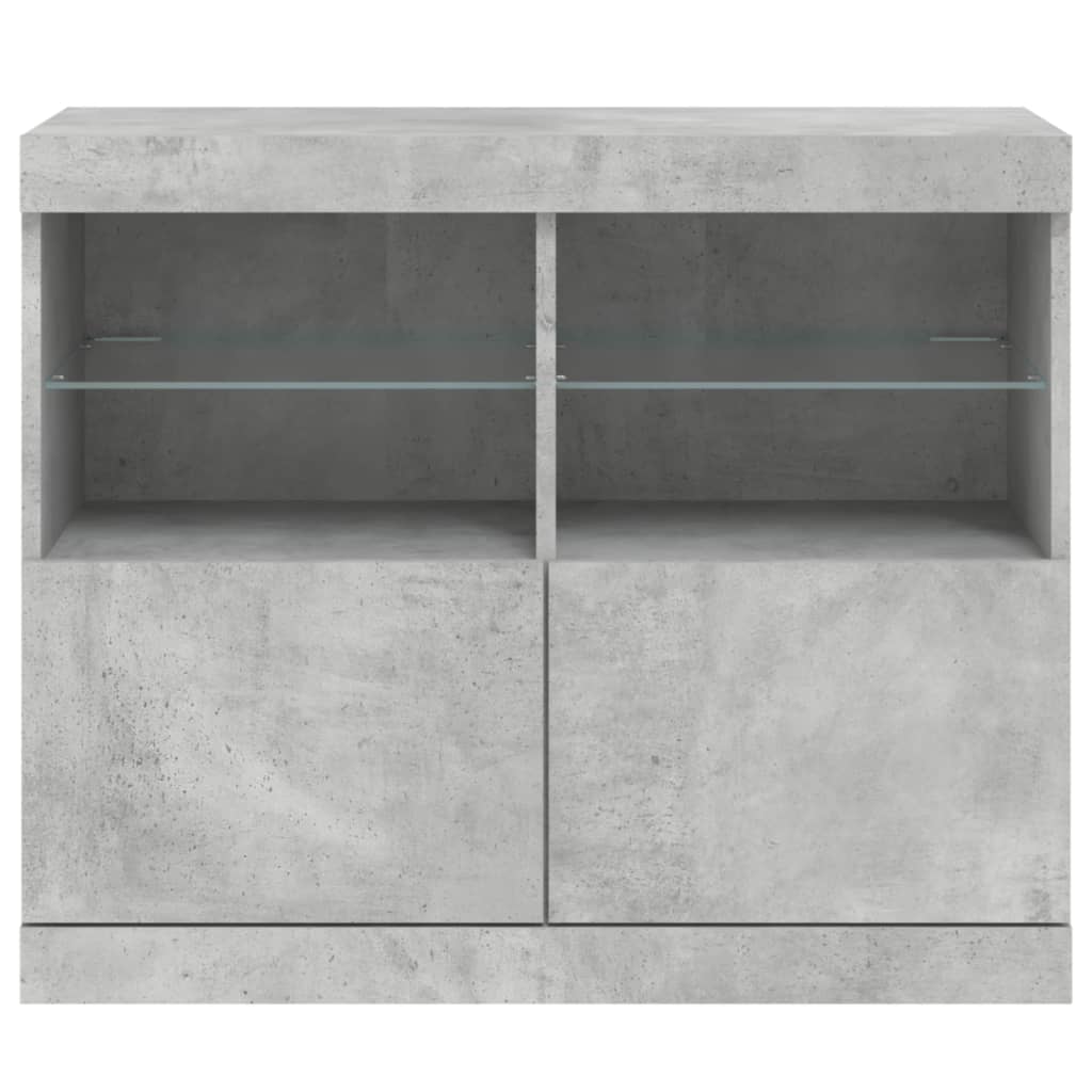 Komoda s LED svjetlima siva boja betona 81x37x67 cm