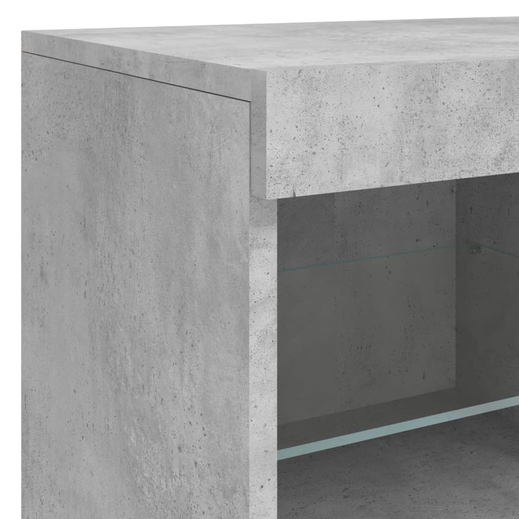 Komoda s LED svjetlima siva boja betona 81x37x67 cm