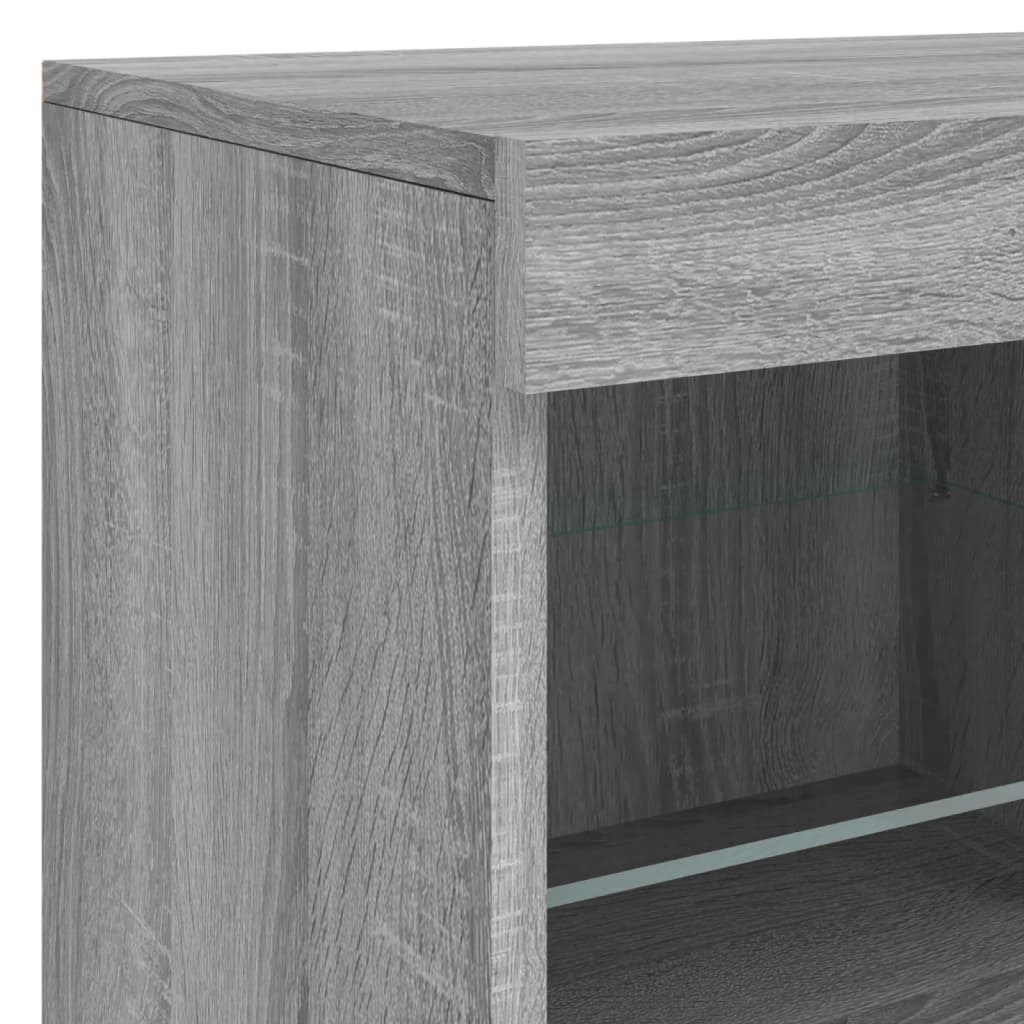 Komoda s LED svjetlima boja sivog hrasta 81x37x67 cm