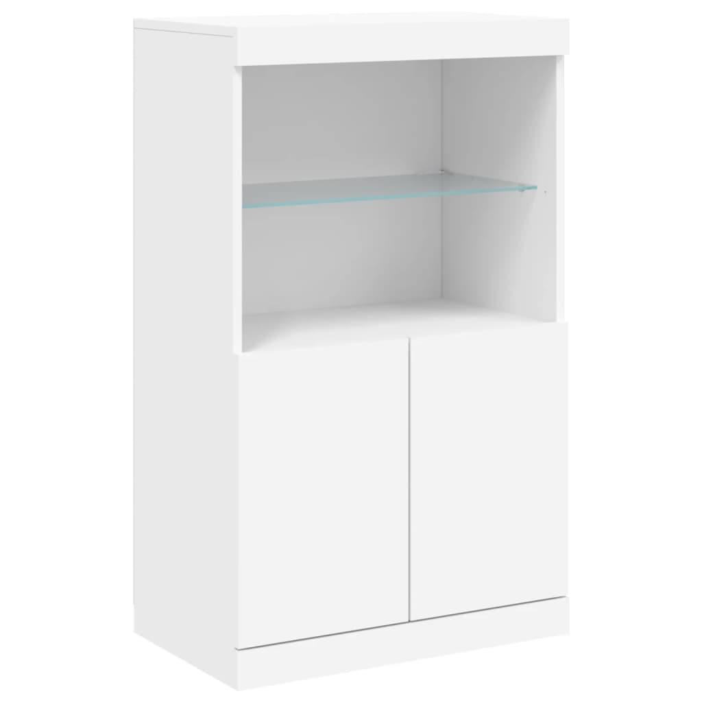 Komoda s LED svjetlima bijela 60,5x37x100 cm
