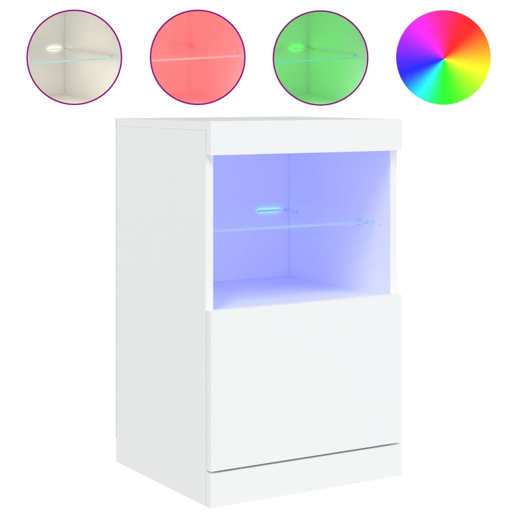 Komoda s LED svjetlima bijela 41x37x67 cm