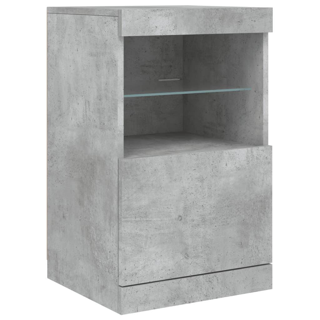 Komoda s LED svjetlima siva boja betona 41x37x67 cm