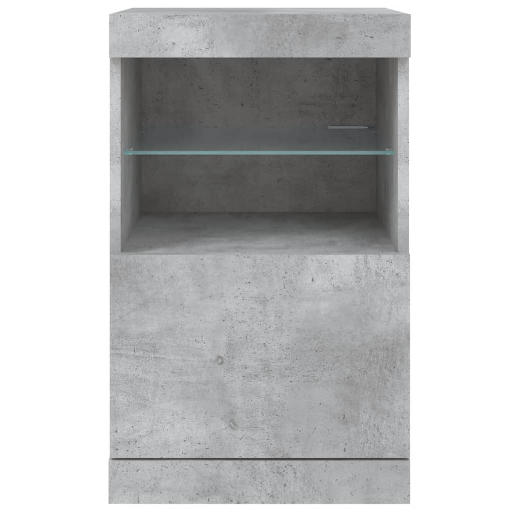 Komoda s LED svjetlima siva boja betona 41x37x67 cm