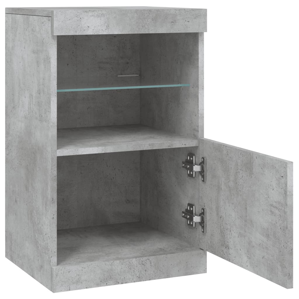 Komoda s LED svjetlima siva boja betona 41x37x67 cm