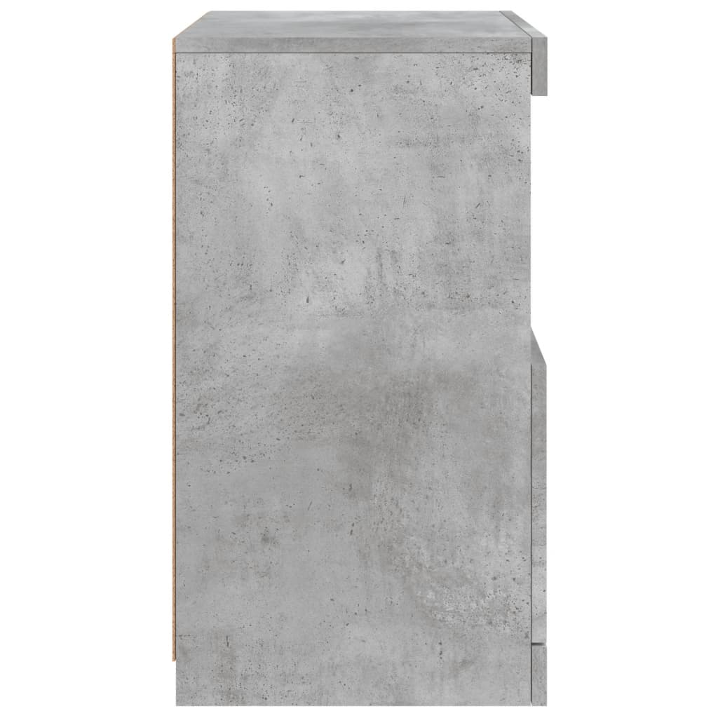 Komoda s LED svjetlima siva boja betona 41x37x67 cm