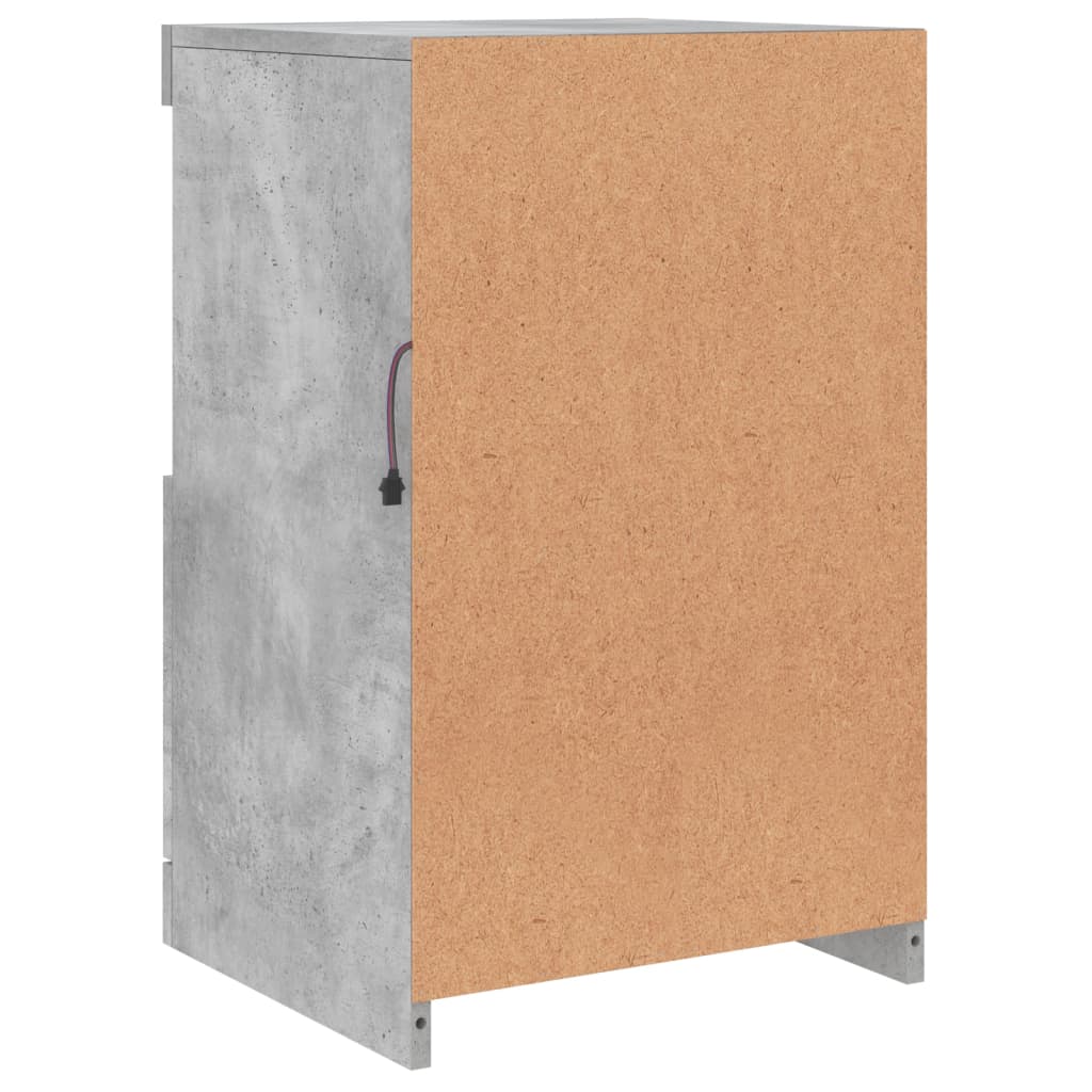 Komoda s LED svjetlima siva boja betona 41x37x67 cm