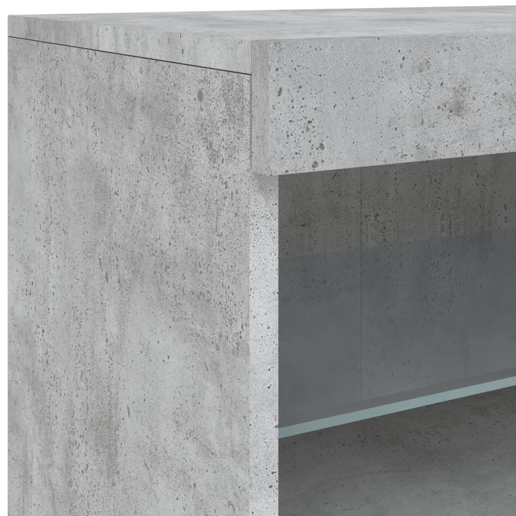Komoda s LED svjetlima siva boja betona 41x37x67 cm