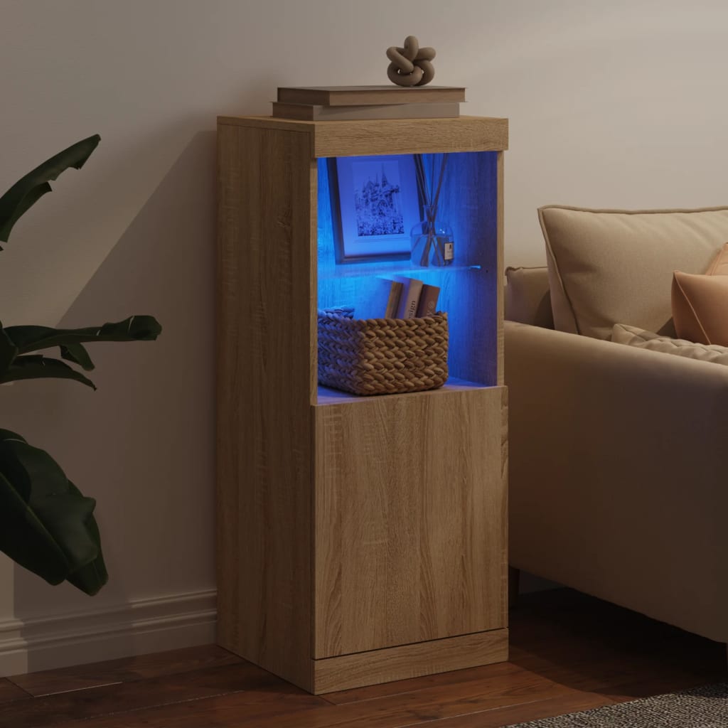 Komoda s LED svjetlima boja hrasta sonome 41x37x100 cm