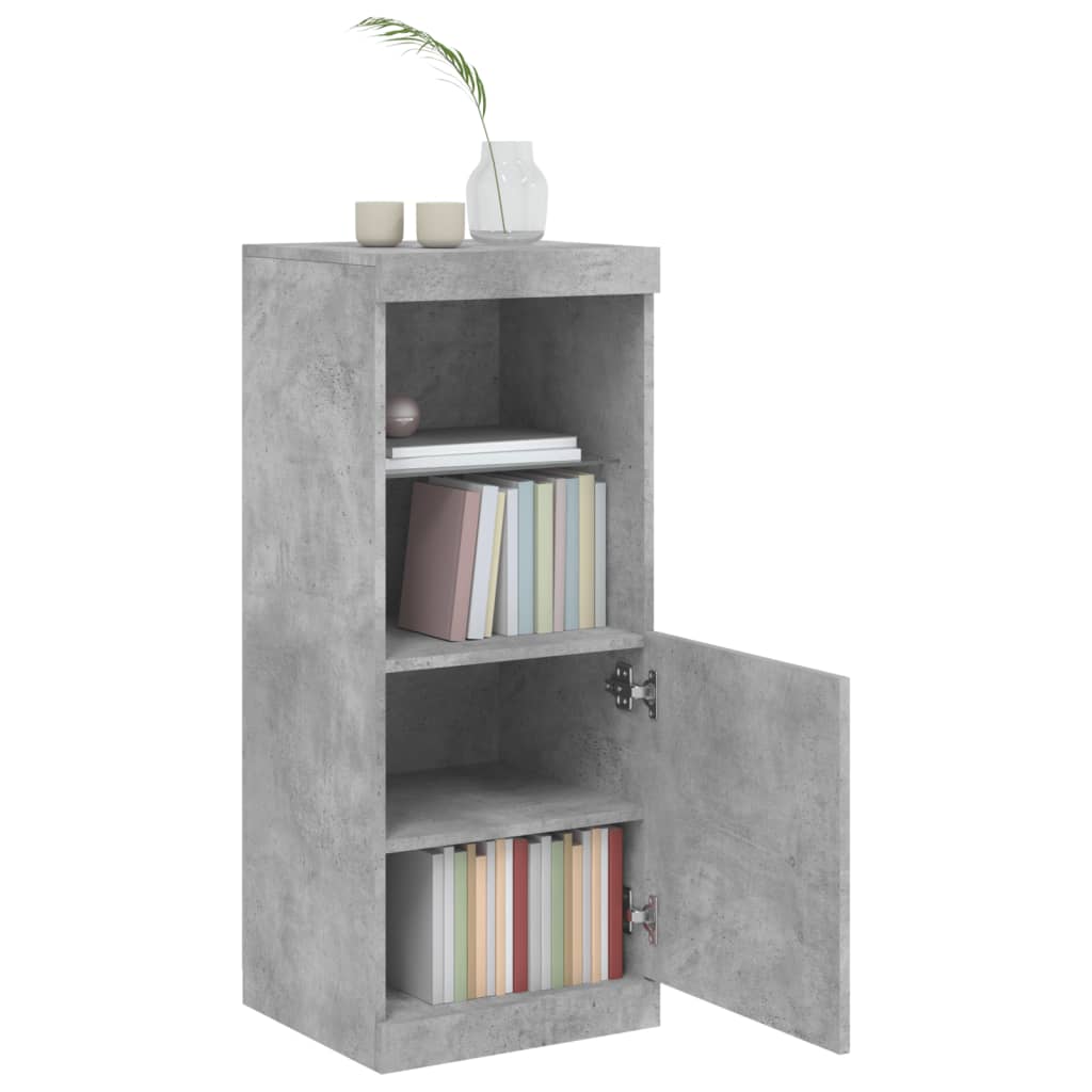 Komoda s LED svjetlima siva boja betona 41x37x100 cm