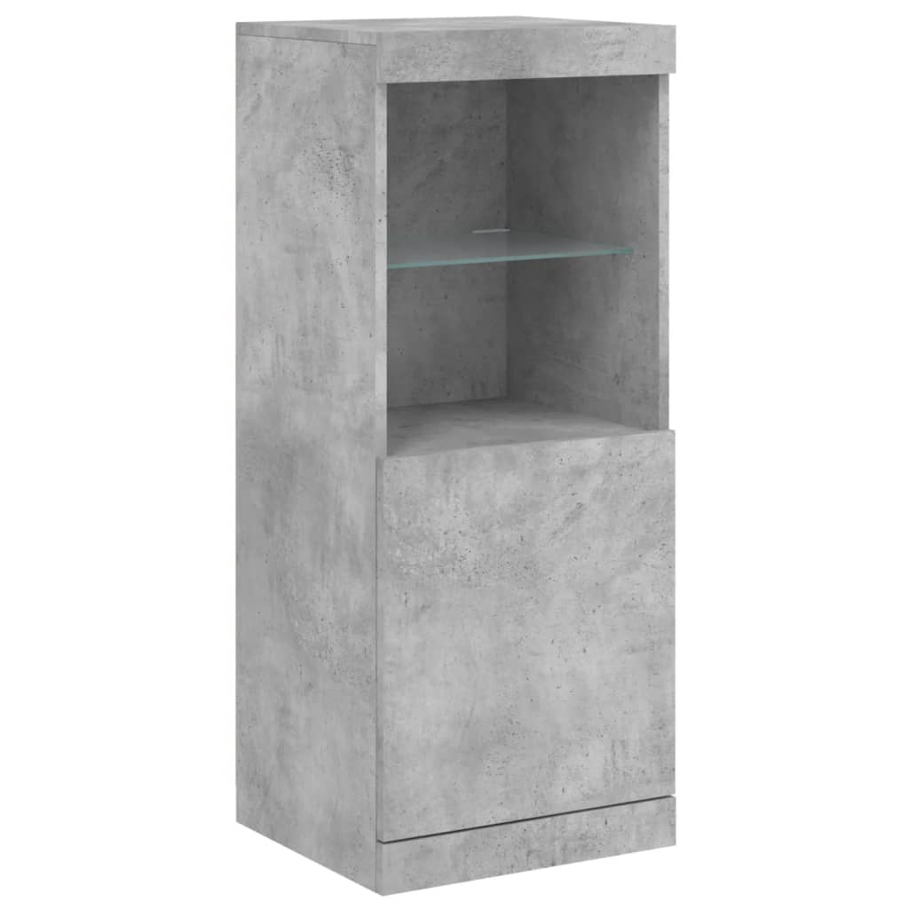 Komoda s LED svjetlima siva boja betona 41x37x100 cm