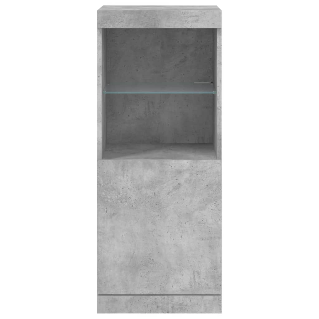 Komoda s LED svjetlima siva boja betona 41x37x100 cm
