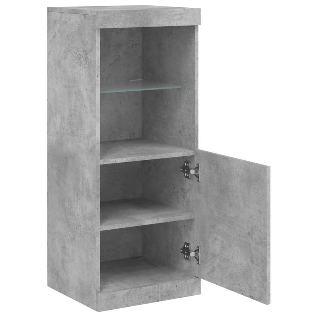 Komoda s LED svjetlima siva boja betona 41x37x100 cm