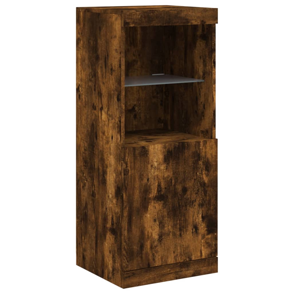 Komoda s LED svjetlima boja dimljenog hrasta 41x37x100 cm