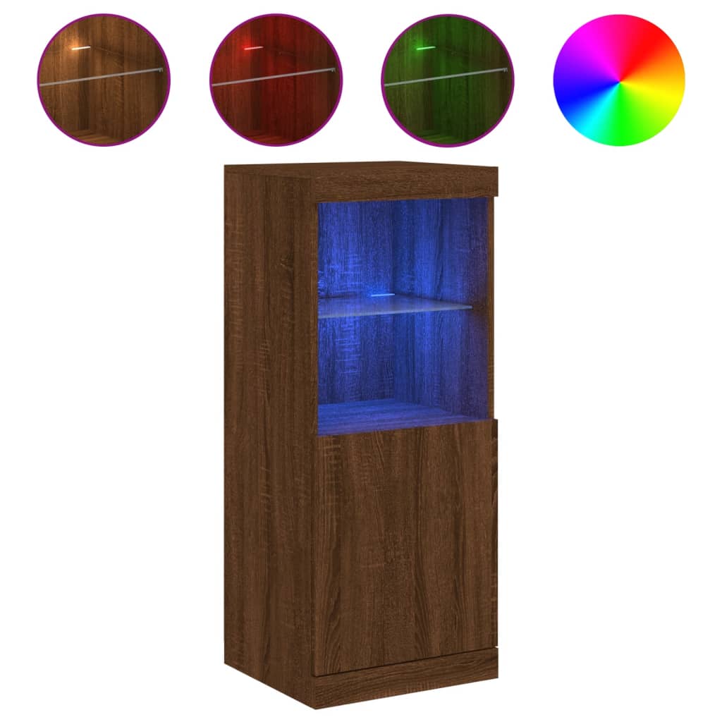 Komoda s LED svjetlima boja smeđeg hrasta 41x37x100 cm