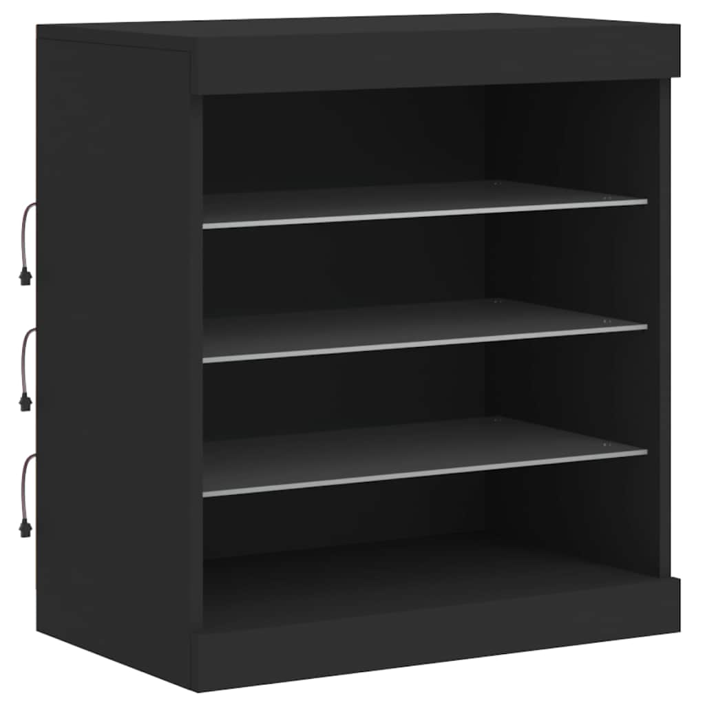 Komoda s LED svjetlima crna 60,5x37x67 cm