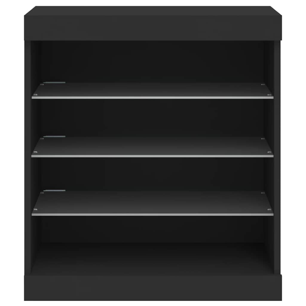 Komoda s LED svjetlima crna 60,5x37x67 cm