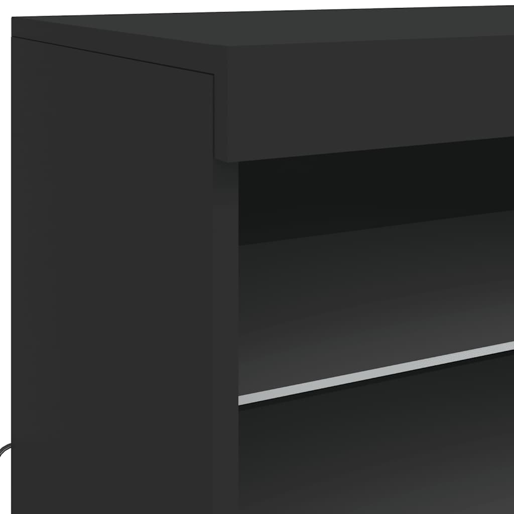 Komoda s LED svjetlima crna 60,5x37x67 cm