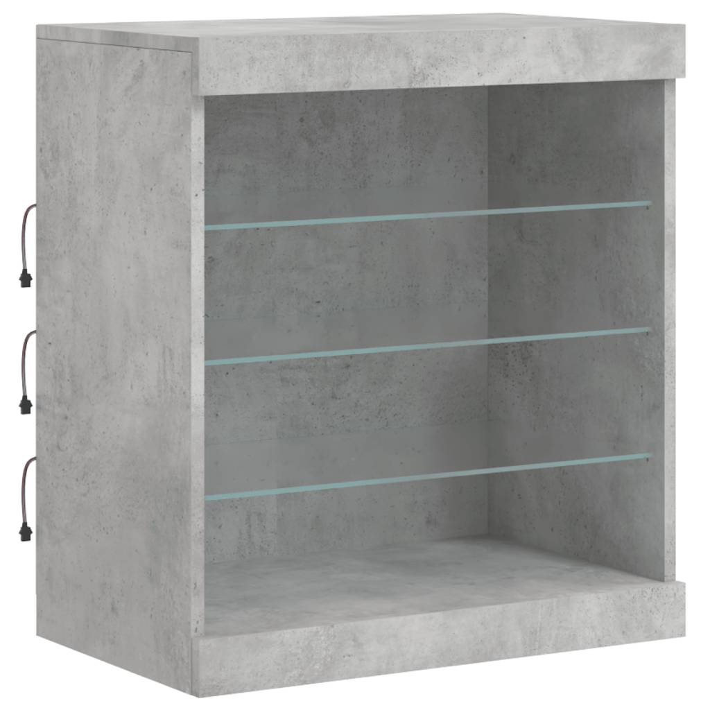 Komoda s LED svjetlima siva boja betona 60,5x37x67 cm