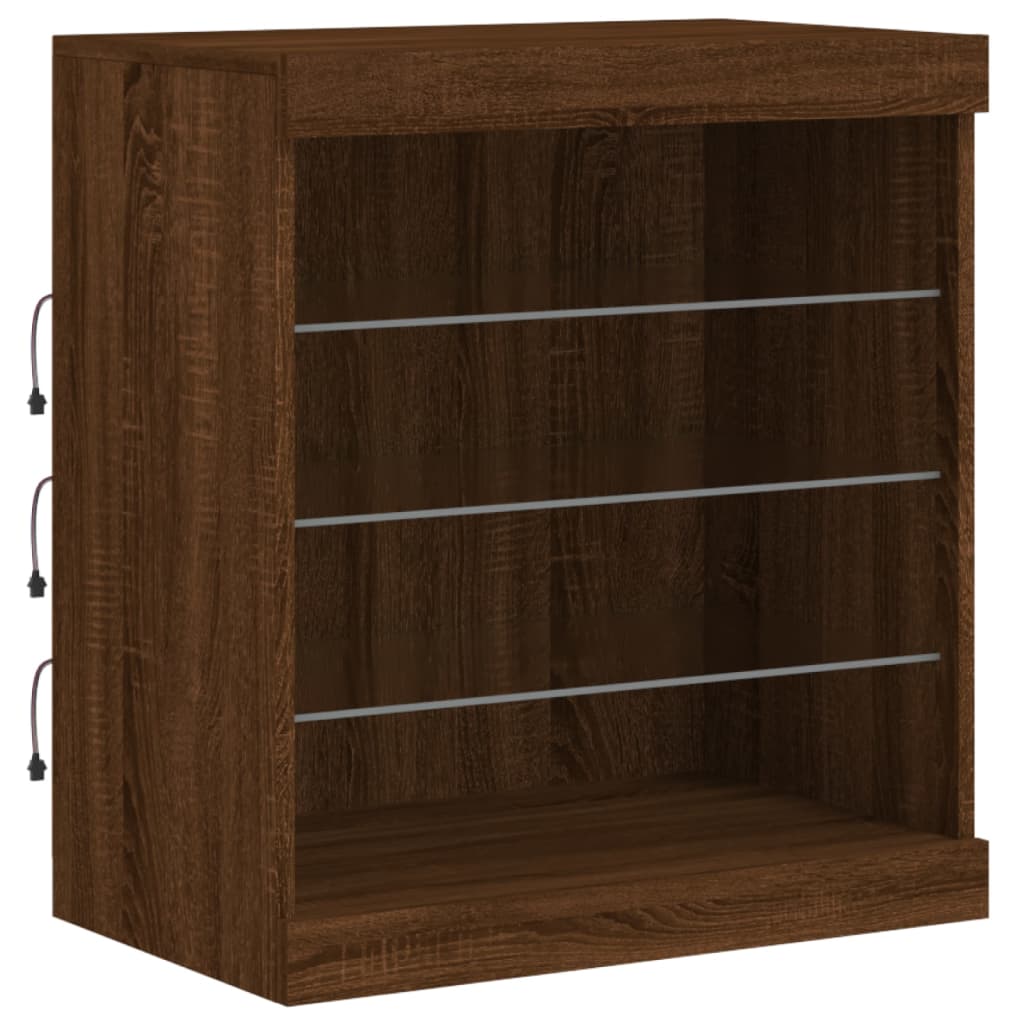 Komoda s LED svjetlima boja smeđeg hrasta 60,5x37x67 cm