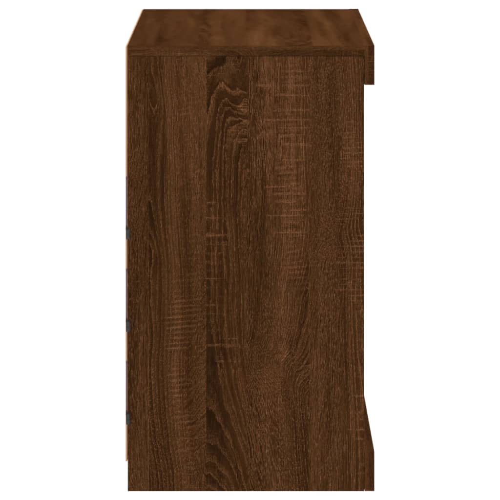 Komoda s LED svjetlima boja smeđeg hrasta 60,5x37x67 cm