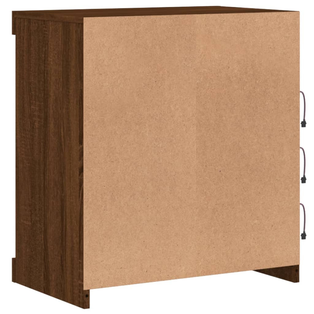 Komoda s LED svjetlima boja smeđeg hrasta 60,5x37x67 cm