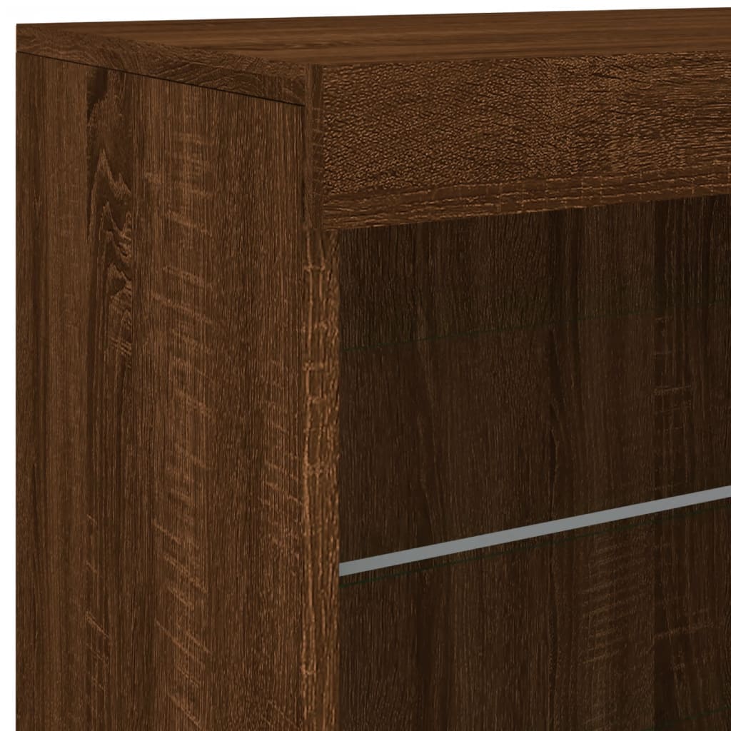 Komoda s LED svjetlima boja smeđeg hrasta 60,5x37x67 cm