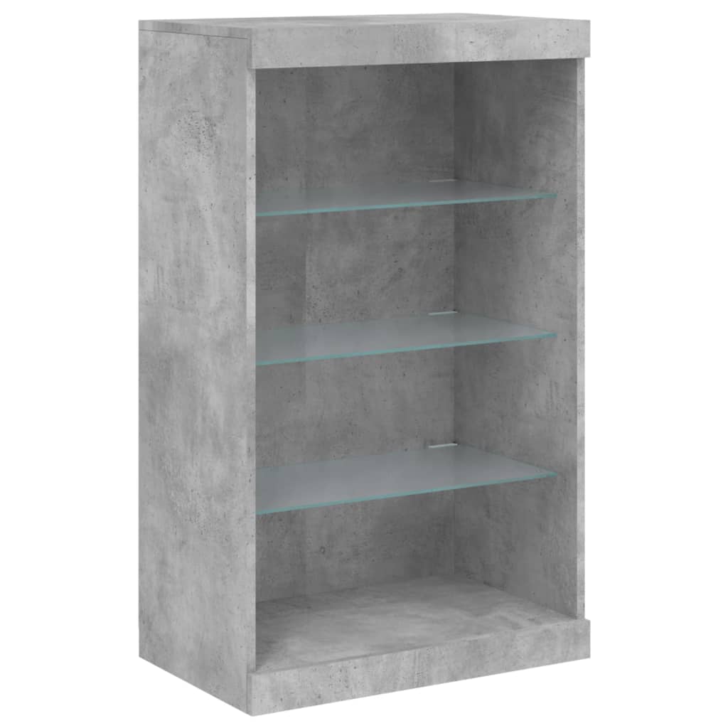 Komoda s LED svjetlima siva boja betona 60,5x37x100 cm