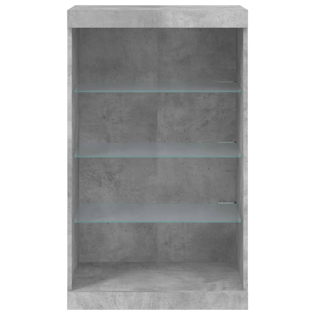Komoda s LED svjetlima siva boja betona 60,5x37x100 cm