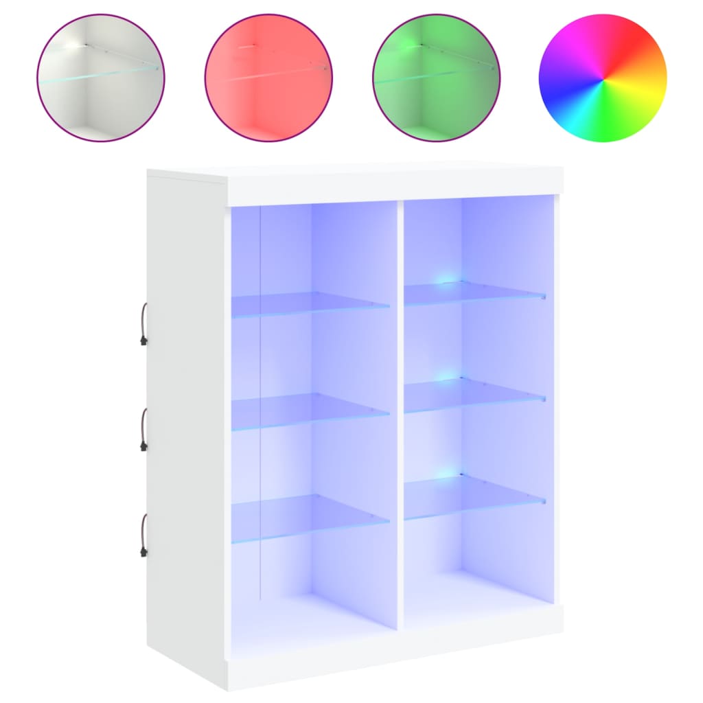 Komoda s LED svjetlima bijela 81x37x100 cm