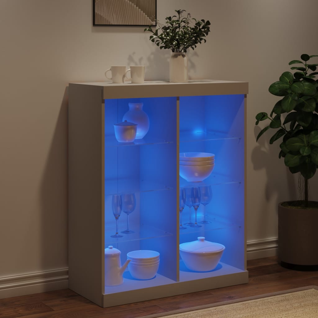 Komoda s LED svjetlima bijela 81x37x100 cm