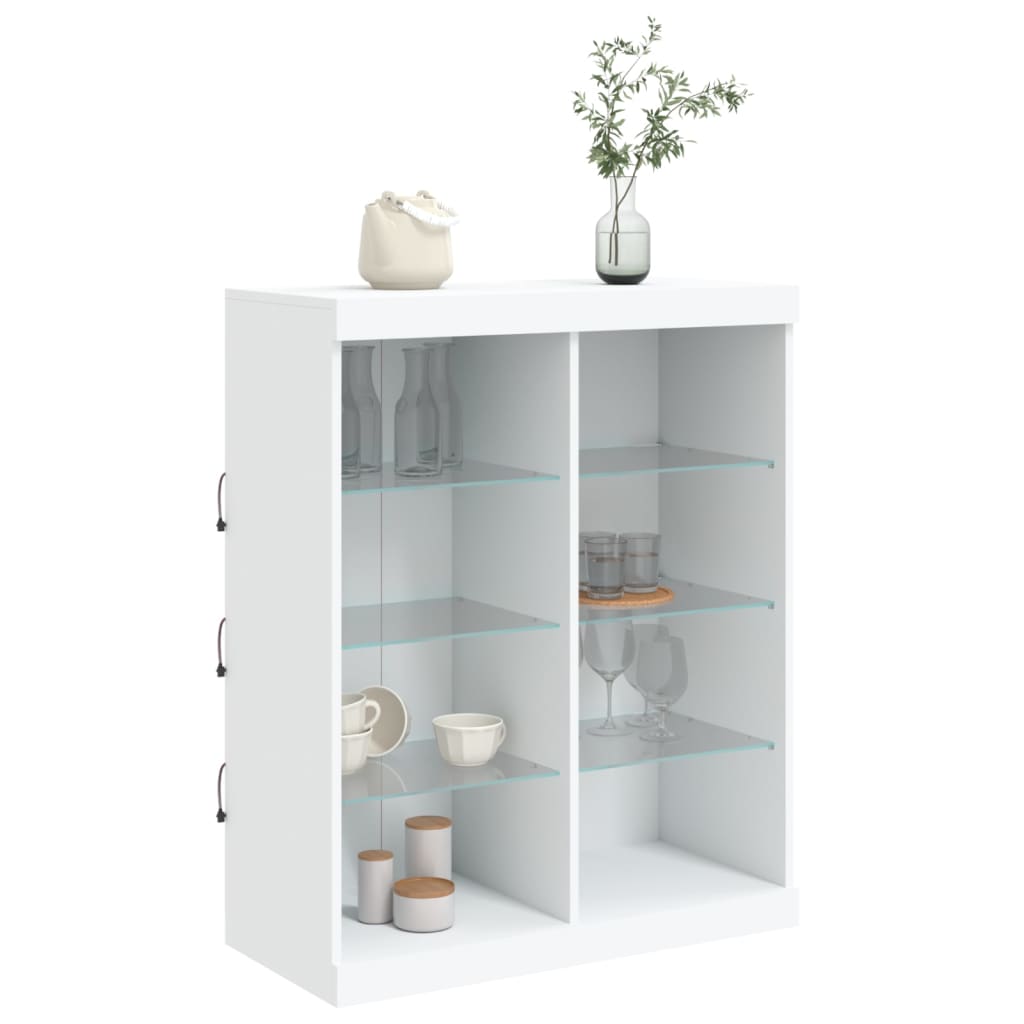 Komoda s LED svjetlima bijela 81x37x100 cm