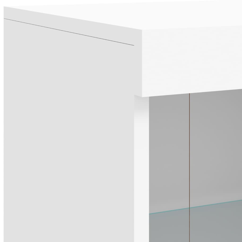 Komoda s LED svjetlima bijela 81x37x100 cm