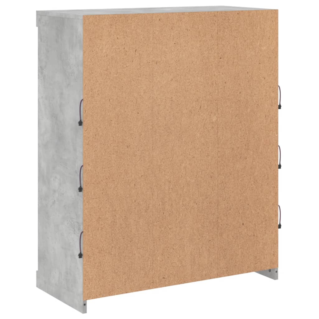 Komoda s LED svjetlima siva boja betona 81x37x100 cm