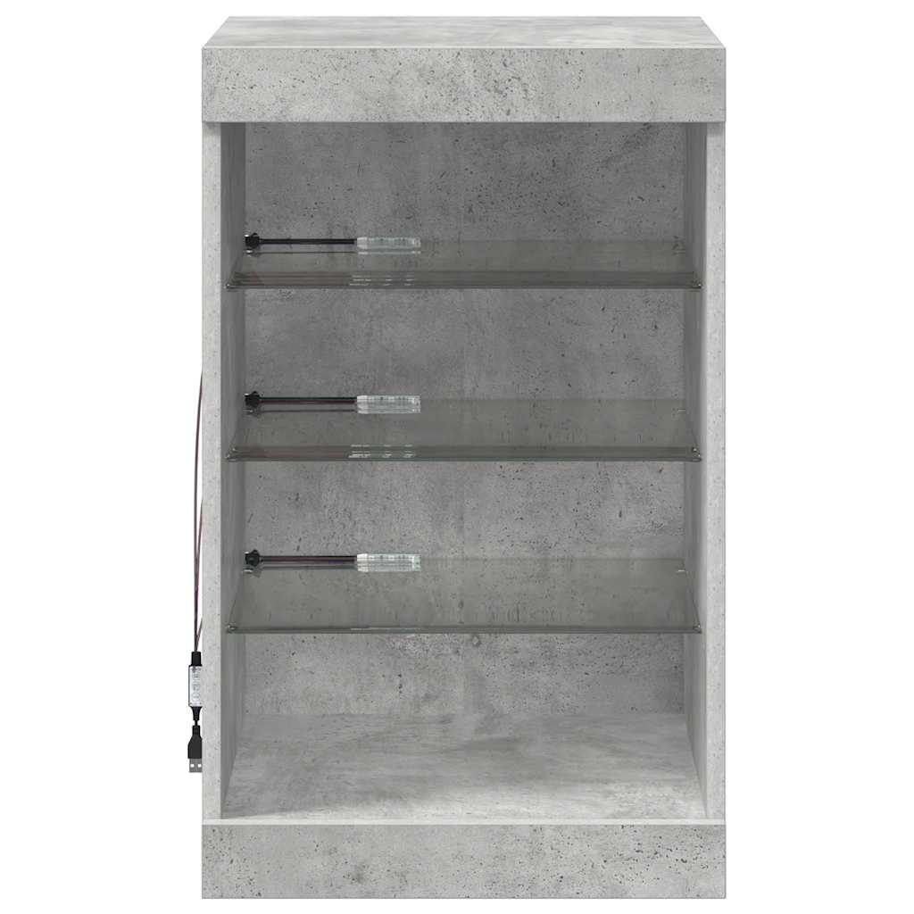 Komoda s LED svjetlima siva boja betona 41x37x67 cm