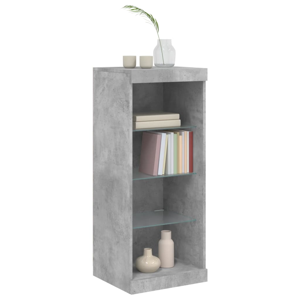 Komoda s LED svjetlima siva boja betona 41x37x100 cm