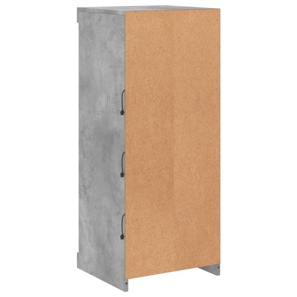 Komoda s LED svjetlima siva boja betona 41x37x100 cm