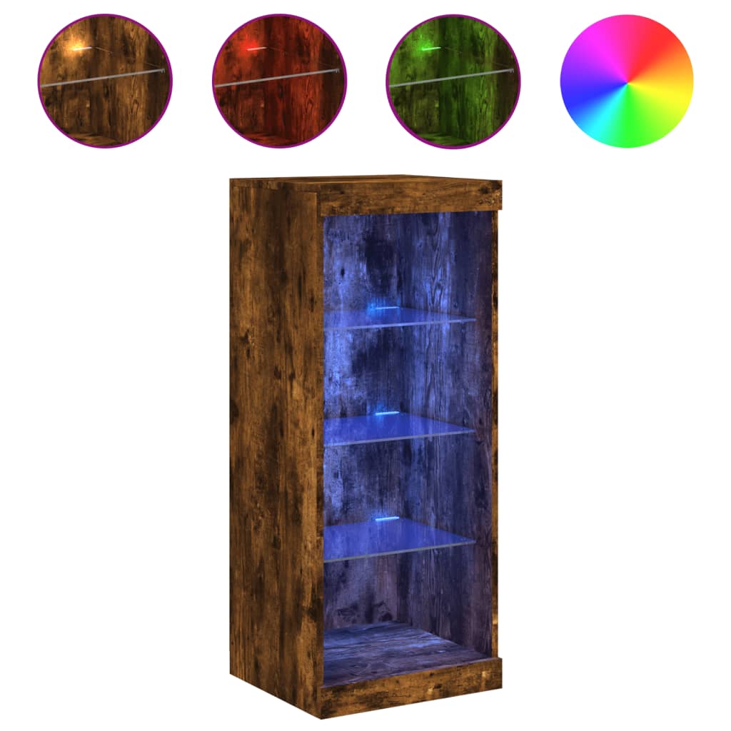 Komoda s LED svjetlima boja dimljenog hrasta 41x37x100 cm