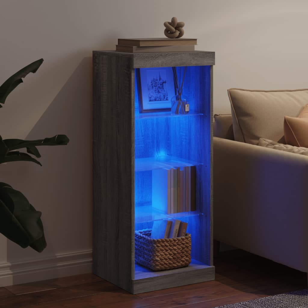 Komoda s LED svjetlima boja sivog hrasta 41x37x100 cm
