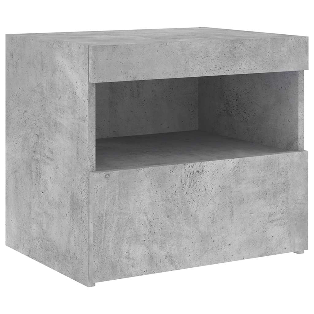 Noćni ormarići s LED svjetlima 2 kom boja betona 50x40x45 cm
