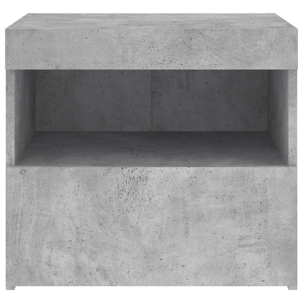 Noćni ormarići s LED svjetlima 2 kom boja betona 50x40x45 cm