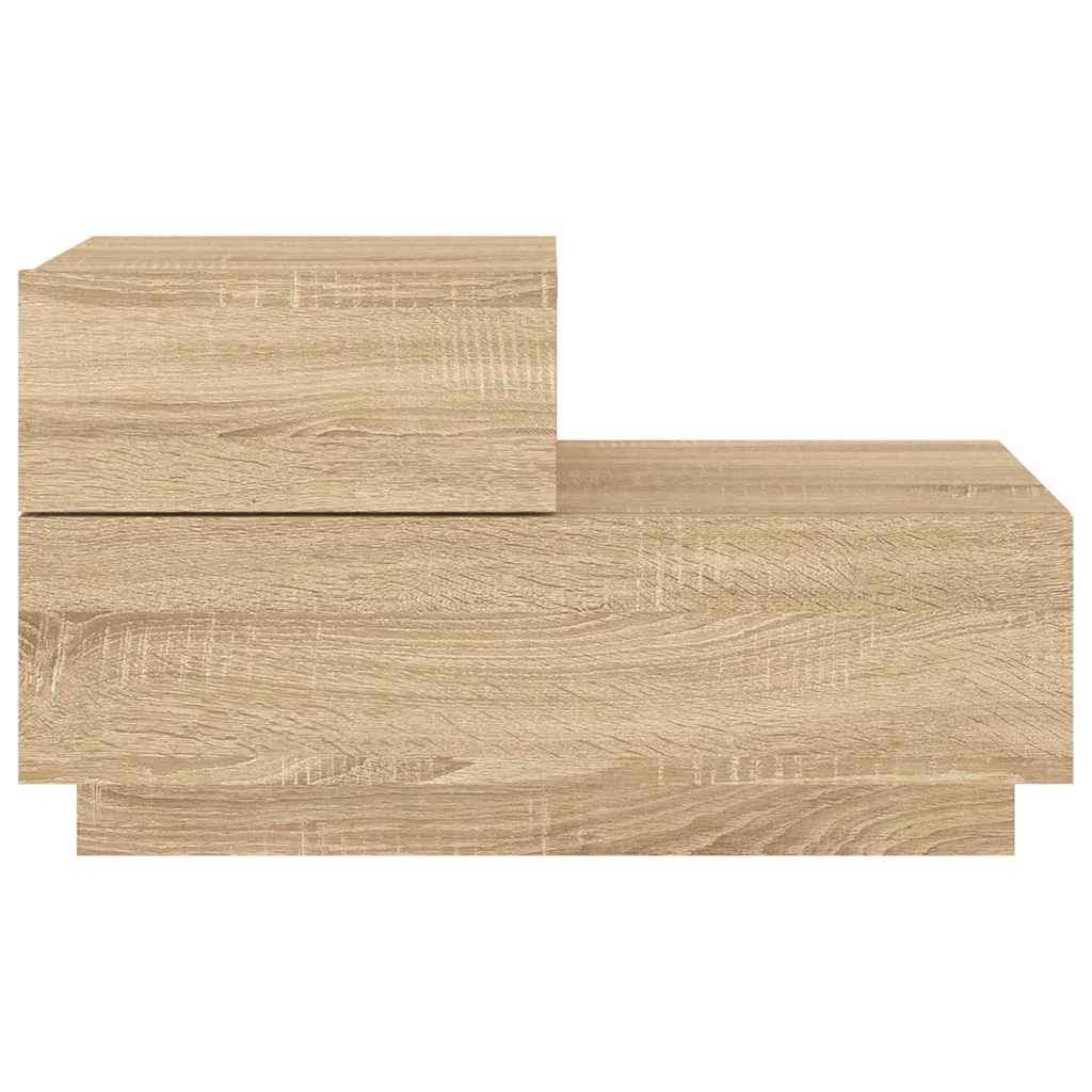 Noćni ormarić s LED svjetlima boja hrasta sonome 70x36x40,5 cm